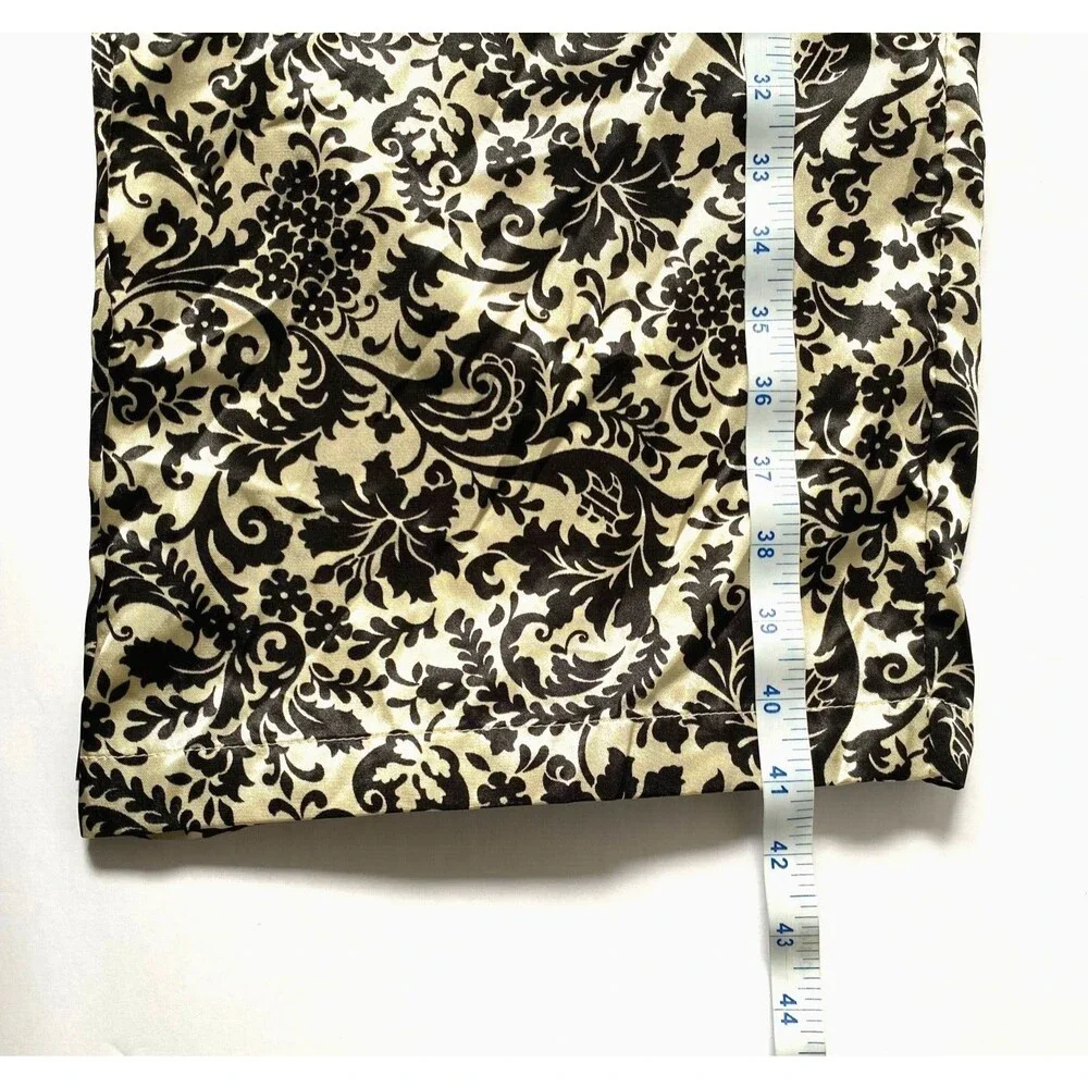 Soft Moments Pajama Satin Lounge Pants Size 14/16 Multicolor Damask Pattern